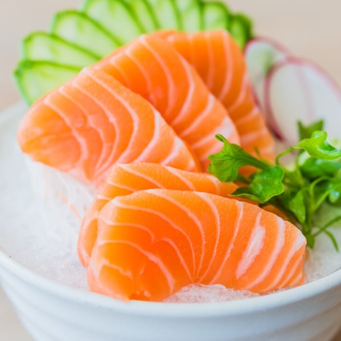 Salmon Sashimi.