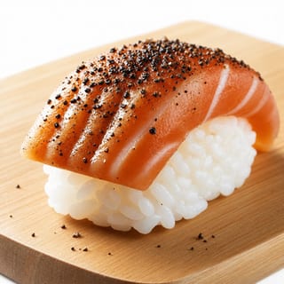 Seared Peppered Salmon Nigiri